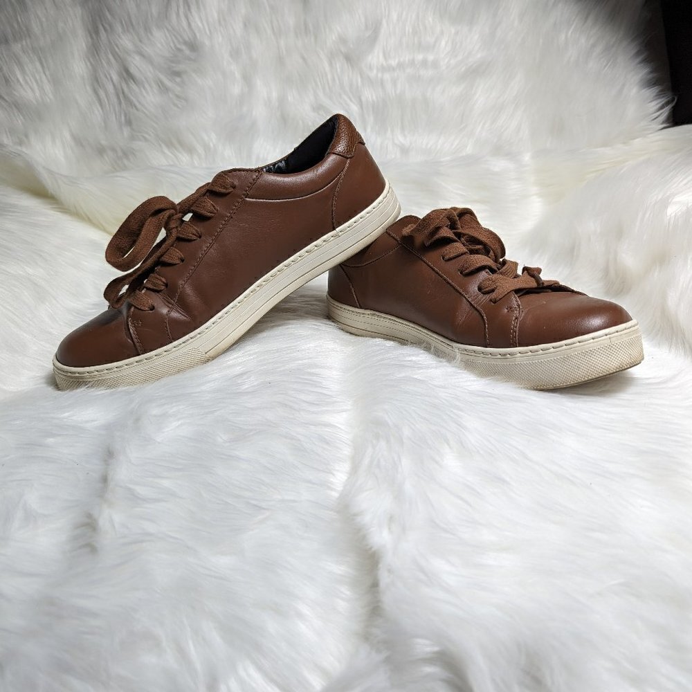 Coach Brown Leather Low-Top Sneakers with Cream Soles